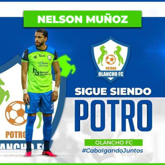 El defensor Nelson Muñoz renovó contrato con los Potros del Olancho FC.