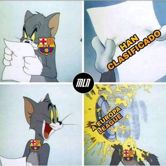 Los memes se burlan del Barça tras quedar fuera de Champions y caer a la Europa League