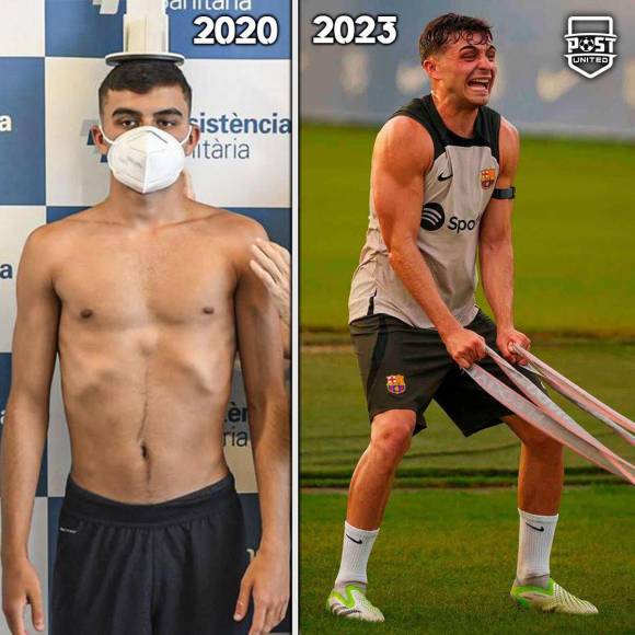 Así ha sido el brutal cambio físico de Pedri desde su llegada al Barcelona en 2020 y su actualidad en 2023.