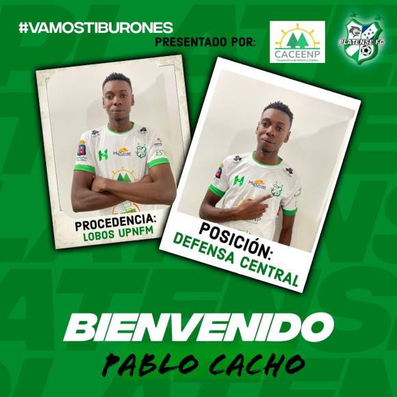 El Platense anunció el fichaje del defensa central Pablo Cacho, llega procedente de los Lobos de la UPN.