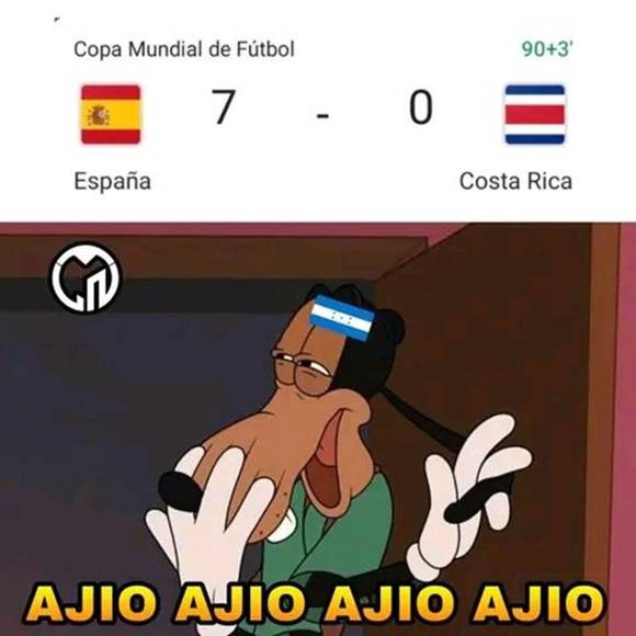 Los memes se burlan de Costa Rica tras ser goleada por España