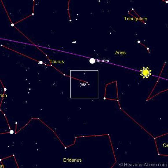 Carias manifestó que para quienes conocen el cielo, hoy pueden encontrar el cometa en la constelación de Tauro.