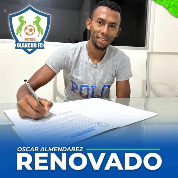 Óscar Almendares - El lateral derecho extendió su contrato con Olancho FC y seguirá defendiendo los colores de Potros en el Torneo Apertura 2023 y Copa Centroamericana de Concacaf. También ha sido seleccionado nacional con Diego Vázquez.