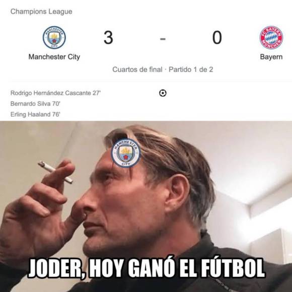 Barça protagonista de memes tras la goleada del City al Bayern