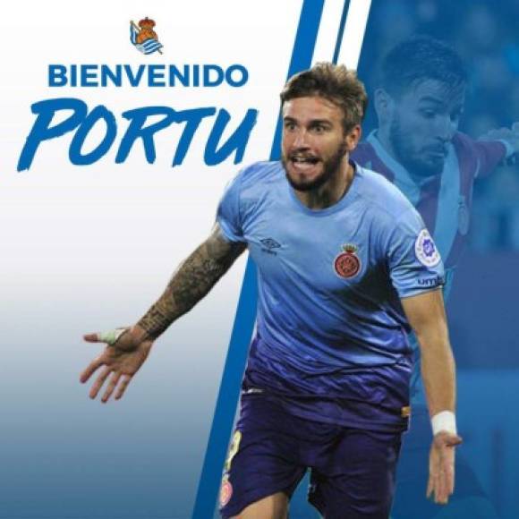 La Real Sociedad ha fichado al medio-ofensivo Cristian 'Portu' por 10.000.000 €. Firma hasta junio de 2024, llega procedente del Girona en donde fue compañero del hondureño Anthony Lozano.