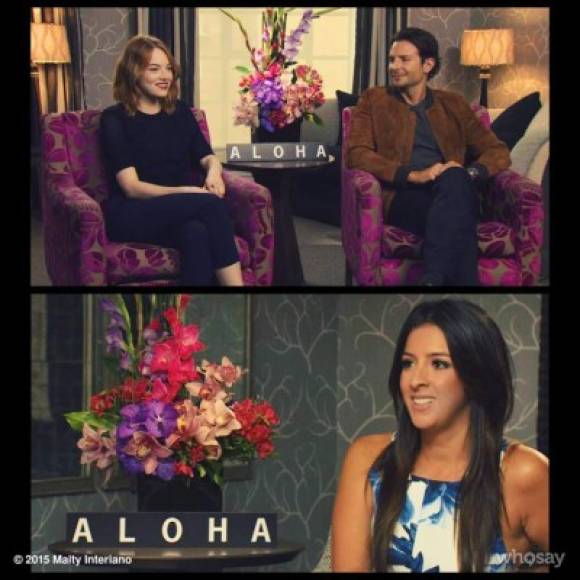Maity Interiano entrevistó a Bradley Cooper y Emma Stone, coprotagonistas de la película de Cameron Crowe 'Aloha'.