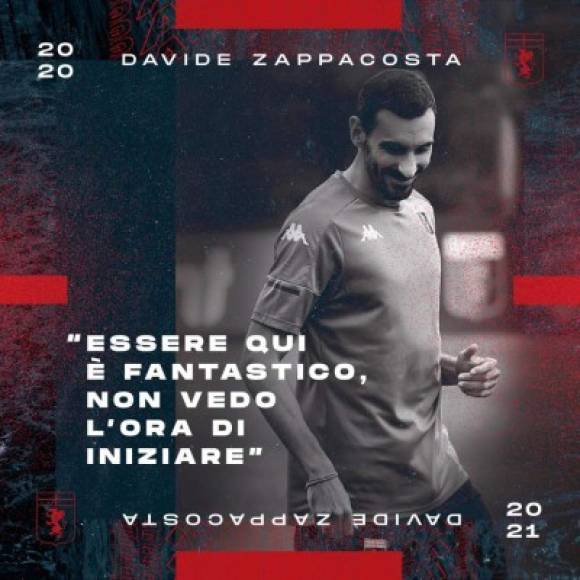 El defensa del Chelsea, Davide Zappacosta, jugará la temporada 2020-21 cedido en el Génona, según confirmó este sábado el club londinense. El italiano, de 28 años, llegó al Chelsea procedente de Torino en 2017 y ha jugado 52 partidos. La temporada 2019-20 estuvo cedido en la Roma, pero una lesión en la rodilla lo limitó a solo ocho apariciones.