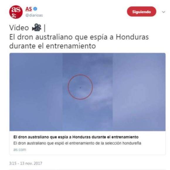 El Diario As de España también se ha referido al espionaje sufrido por Honduras en Australia.