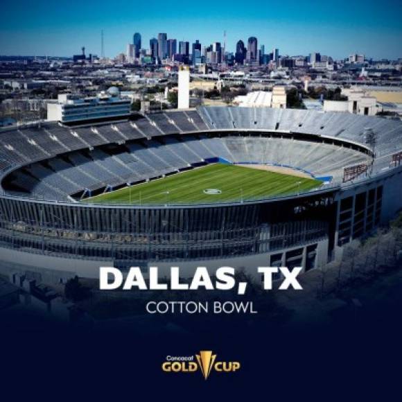 Cotton Bowl (Dallas, Texas) - El estadio está ubicado en el predio ferial de la ciudad de Dallas, estado de Texas. En este escenario ya se han jugado partidos de Copa Oro, el Mundial de 1994 y la Copa Centroamericana 2014.