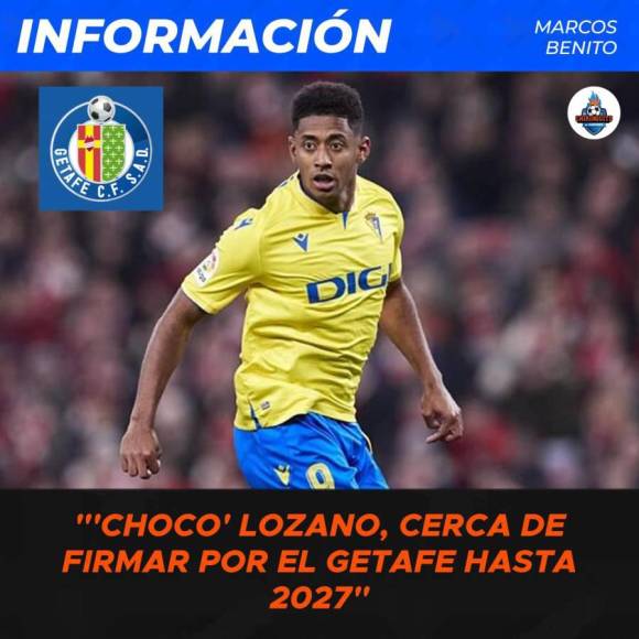 Según informes de El Chiringuito, el hondureño Antony “Choco” Lozano está por dejar el Cádiz para firmar con el Getafe hasta 2027.