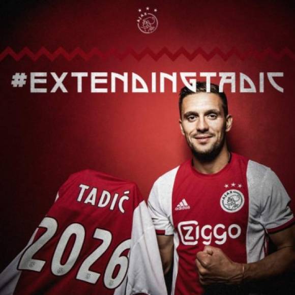 Dusan Tadic: El centrocampista serbio renovó con el Ajax de Holanda hasta junio del 2026. La campaña pasada brilló en la Champions League e inclusive se mencionó que llegaría al Real Madrid.