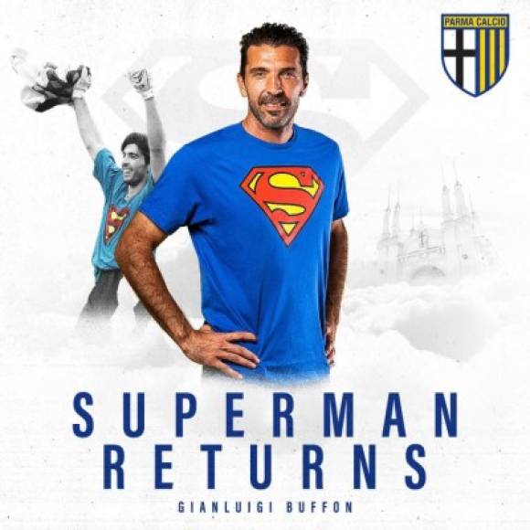 El portero italiano Gianluigi Buffon formalizó oficialmente este jueves, a sus 43 años, su regreso al Parma, el club en el que empezó, en 1995, su carrera como profesional. 'Ha vuelto al sitio que merece, ha vuelto a casa', informa el club parmesano, que jugará la próxima Serie B (Segunda División).<br/><br/>Foto - Twitter @1913ParmaCalcio