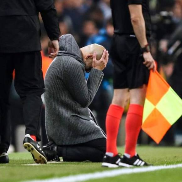 El sufrimiento de Pep Guardiola por la eliminación del Manchester City.