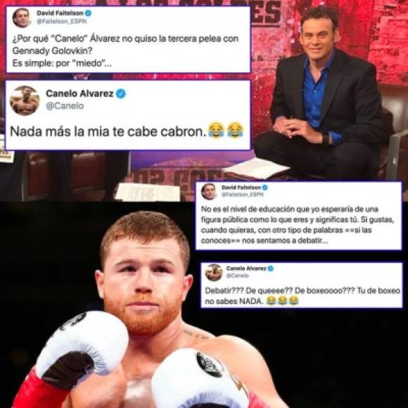 Otra de las peleas más recientes de David Faitelson fue con el boxeador mexicano Saúl 'Canelo' Álvarez.
