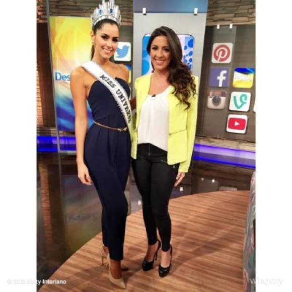 Maity Interiano junto a la Miss Universo 2014, Paulina Vega.