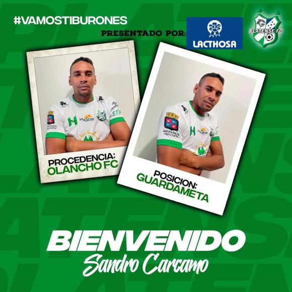 El Platense anunció de manera oficial el fichaje del portero hondureño Sandro Cárcamo, quien llega procedente de los Potros de Olancho FC.