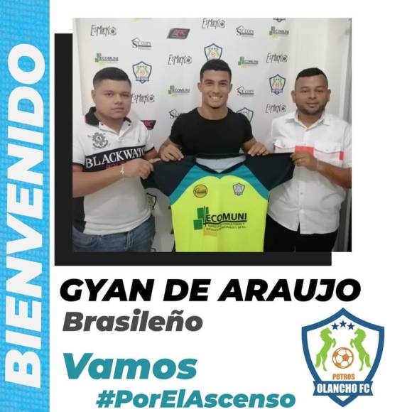 Los Potros de Olancho FC anunciaron el fichaje del atacante brasileño Gyan De Araujo.