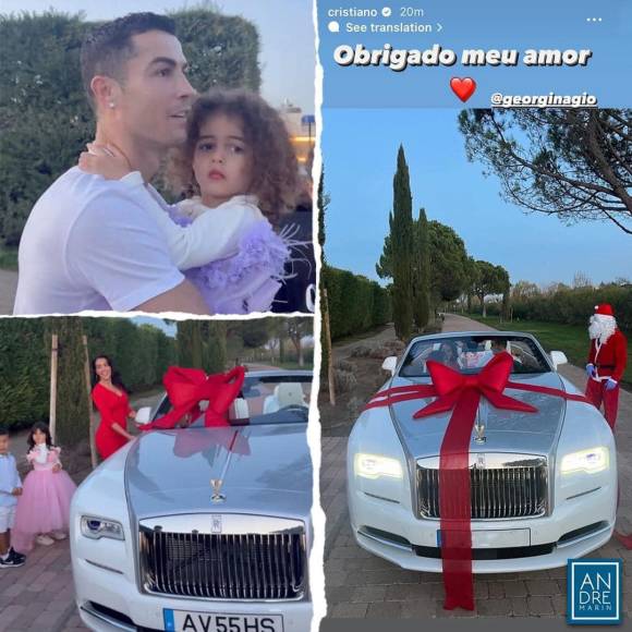 “<b>Gracias mi amor</b>”, fue el mensaje de Cristiano Ronaldo a Georgina Rodríguez como agradecimiento por el regalo que le hizo Georgina.