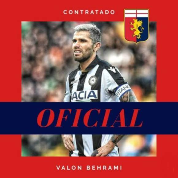 El mediocampista suizo Valon Behrami es nuevo jugador del Génova. Llega procedente del Sion.