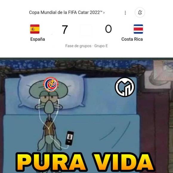 Los memes se burlan de Costa Rica tras ser goleada por España