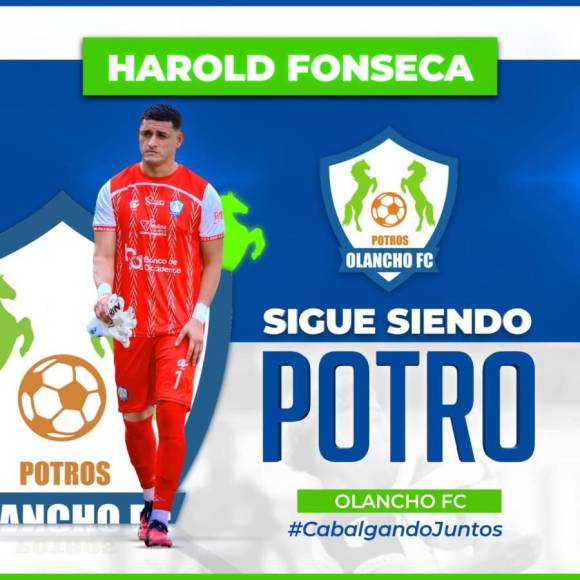 Los Potros del Olancho FC anunciaron la renovación del portero Harold Fonseca.