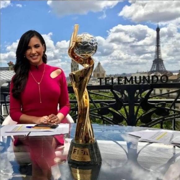 La presentadora hondureña también estuvo un año después en la Copa Mundial Femenina en Francia-2019.