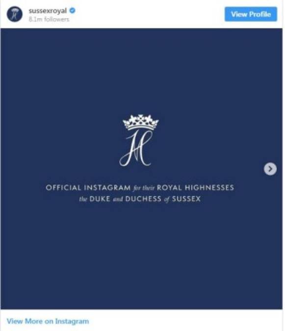 No mucho después de que los hogares se dividieron, Harry y Meghan lanzaron su propia cuenta de Instagram, @SussexRoyal, que desde entonces han utilizado para mostrar sus compromisos oficiales y promover causas y organizaciones benéficas importantes para ellos.<br/><br/>