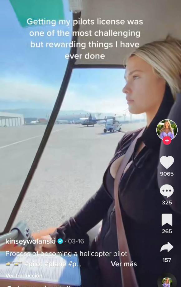 El increíble giro que ha dado la vida de Kinsey Wolanski, ahora piloto de helicóptero, que se ha convertido como una nueva pasión para ella.