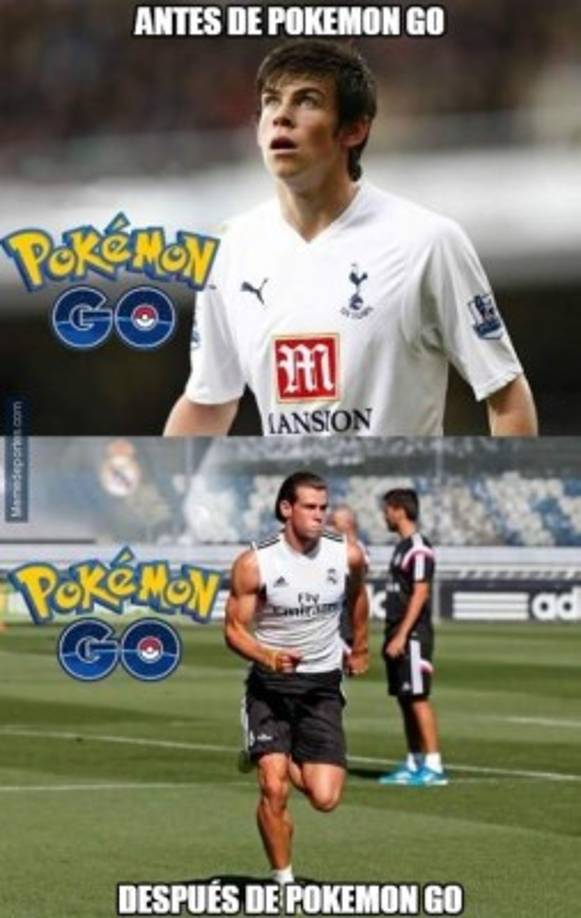 El antes y después de Pokémon Go visto por Gareth Bale.