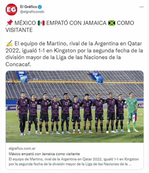 El Gráfico - “México empató con Jamaica como visitante”.