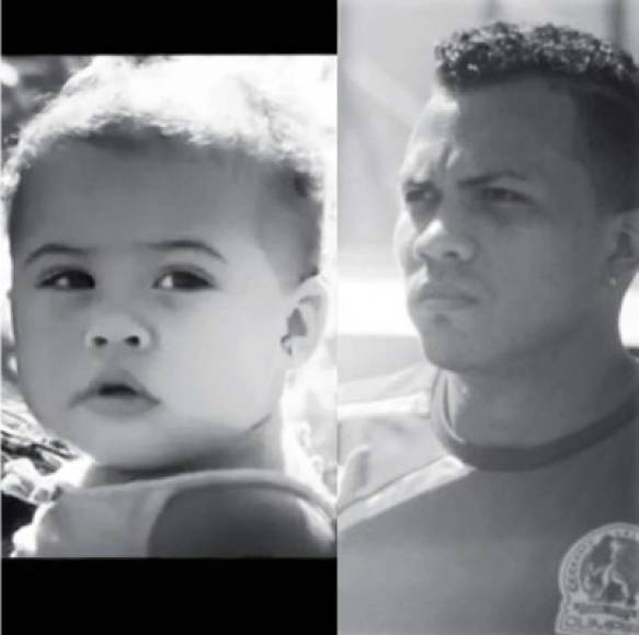 La mujer de Peralta publicó estas imágenes en su cuenta de Instagram, para dar a conocer el parecido que tiene con su hija.