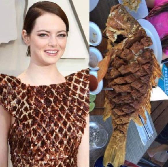 El vestido de la actriz generó tanta risa que hasta lo compararon con un pescado frito.