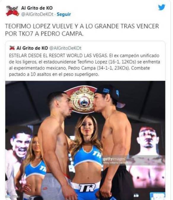 “Teófimo López vuelve a lo grande”, señalaron a nivel internacional tras la victoria del hondureño.