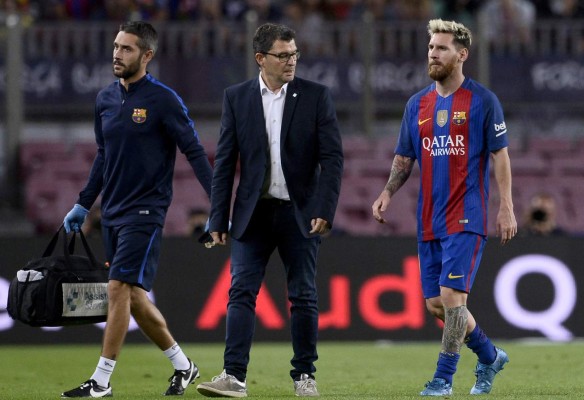 Messi se marchó lesionado ante Atlético
