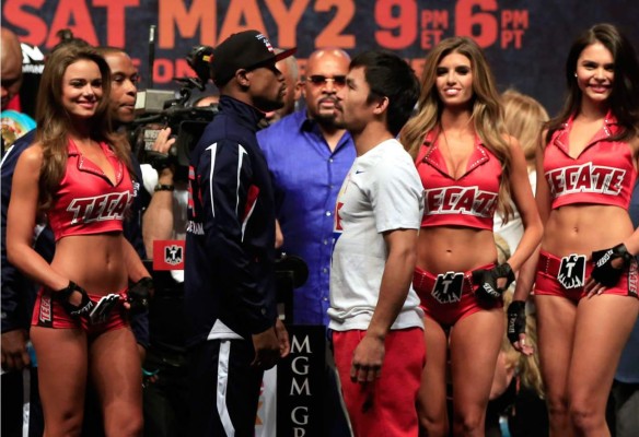 Mayweather y Pacquiao marcan el peso para la 'Pelea del Siglo'