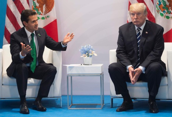 Trump y Peña Nieto evitan hablar del muro en su reunión en el G20