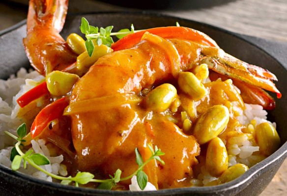Receta: Curry de camarón con cacahuates