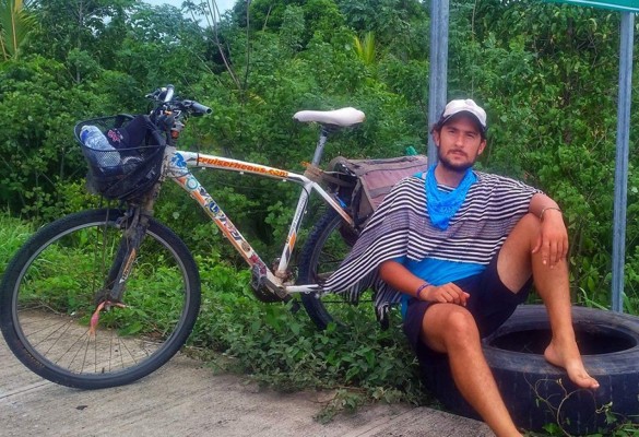En hotel de San Pedro Sula roban bicicleta a uruguayo que recorre América