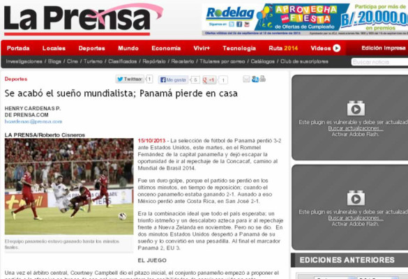 Prensa panameña: 'Se apagó la ilusión de ir al Mundial'