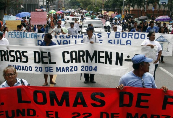 Protestan en el centro de San Pedro Sula