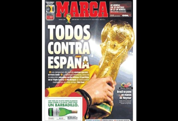 Portadas de los diarios del mundo rendidas a Brasil 2014