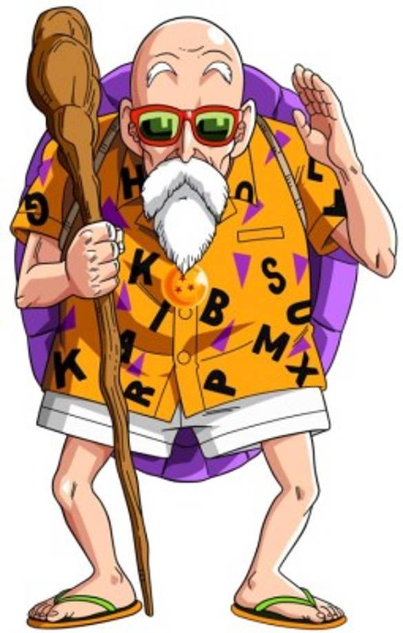 El maestro Roshi es inmortal ya que bebió el agua sagrada que le dio Urania Baba lo que evita que muera por el paso del tiempo, pero eso no quita que pueda morir a causa de fuerzas externas, como fue el caso de morir al realizar el Mafuba o a manos de Majin Bū. Al terminar el manga, Roshi tiene 354 años.<br/>