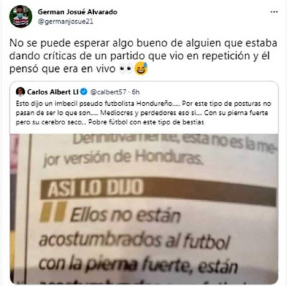German Alvarado, periodista de Diario La Prensa, también lanzó un dardo para Carlos Albert.