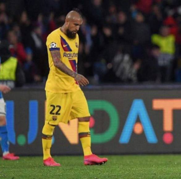 Arturo Vidal fue expulsado y se pierde la vuelta de octavos de Champions en el Camp Nou.