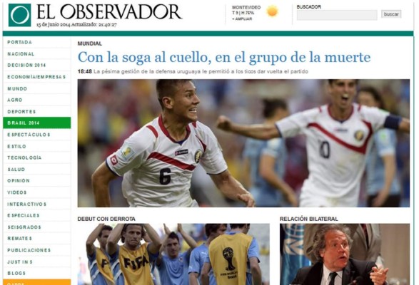 Prensa uruguaya: 'Perdimos feo y el Mundial se complicó al inicio'