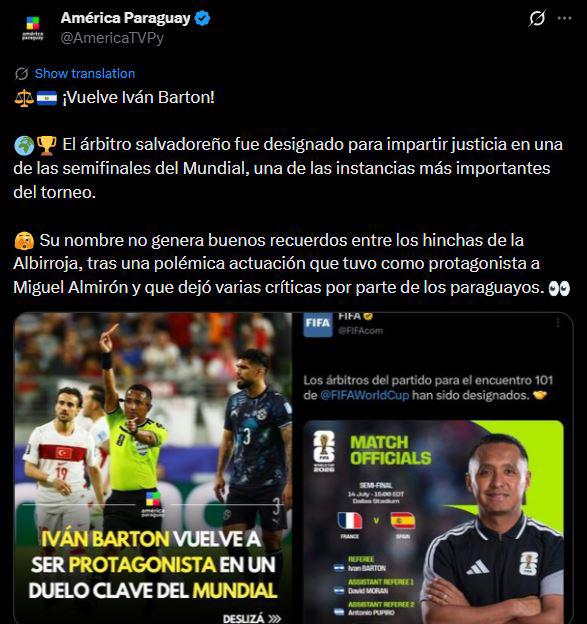 Revuelo por Barton en el Mundial: famoso español reacciona y lanzan advertencia