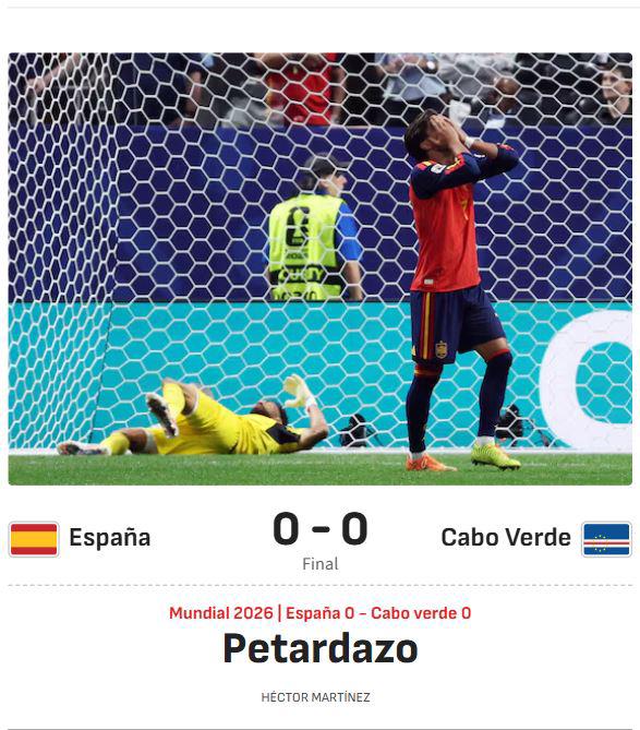 Indignación por España tras su debut en el Mundial y esto dicen de Cabo Verde