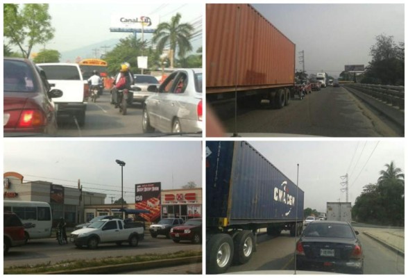 San Pedro Sula: Miles de vehículos atascados en tráfico y ni un policía