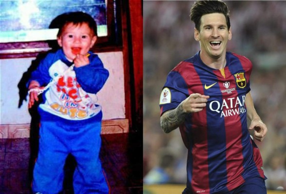 Los futbolistas cuando eran niños