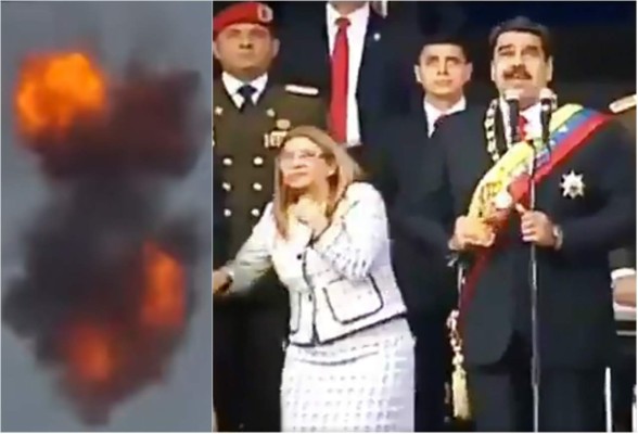 Video muestra explosión de dron en supuesto atentado contra Maduro
